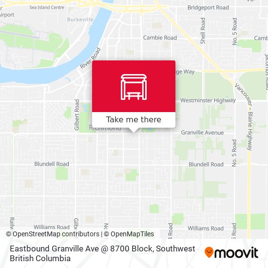 Eastbound Granville Ave @ 8700 Block map