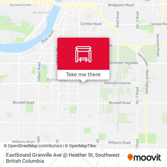 Eastbound Granville Ave @ Heather St map