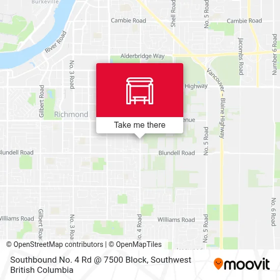 Southbound No. 4 Rd @ 7500 Block map