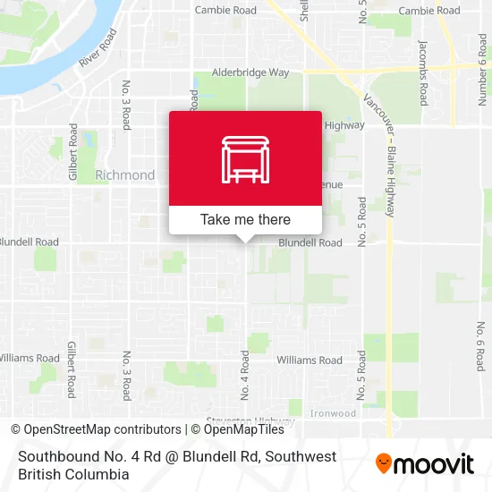 Southbound No. 4 Rd @ Blundell Rd map
