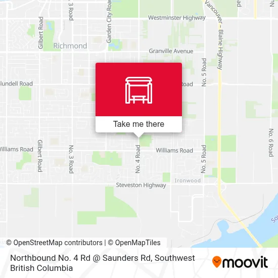 Northbound No. 4 Rd @ Saunders Rd map