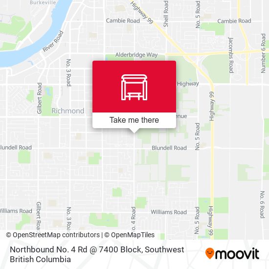 Northbound No. 4 Rd @ 7400 Block map