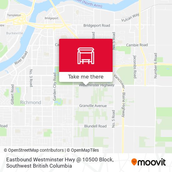 Eastbound Westminster Hwy @ 10500 Block map