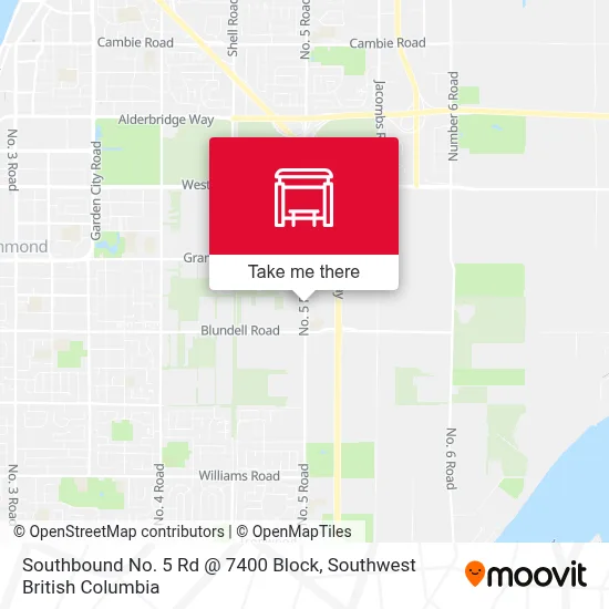 Southbound No. 5 Rd @ 7400 Block map