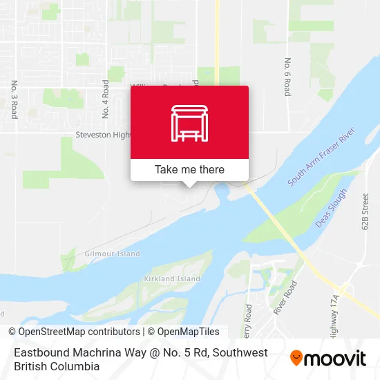 Eastbound Machrina Way @ No. 5 Rd map