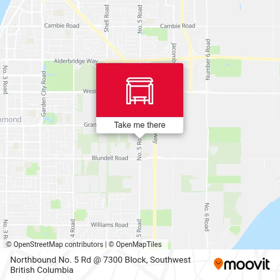 Northbound No. 5 Rd @ 7300 Block map