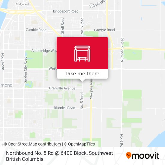 Northbound No. 5 Rd @ 6400 Block map