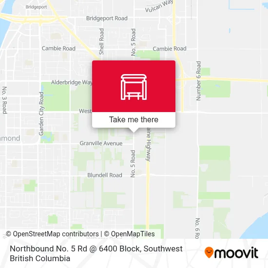 Northbound No. 5 Rd @ 6400 Block map