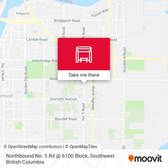 Northbound No. 5 Rd @ 6100 Block map