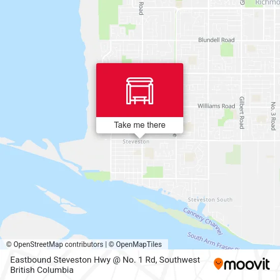 Eastbound Steveston Hwy @ No. 1 Rd map