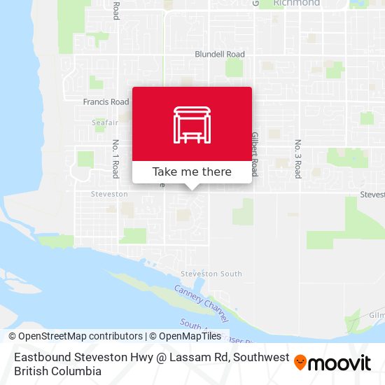 Eastbound Steveston Hwy @ Lassam Rd map
