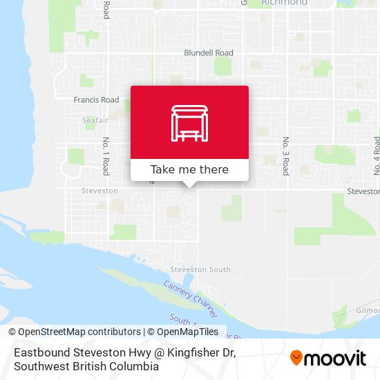 Eastbound Steveston Hwy @ Kingfisher Dr map