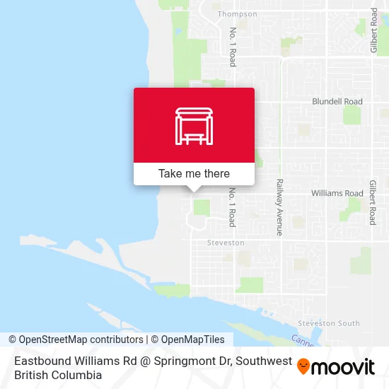 Eastbound Williams Rd @ Springmont Dr map