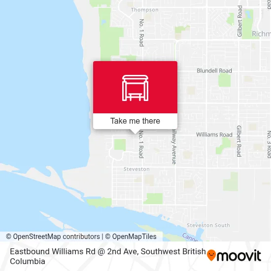 Eastbound Williams Rd @ 2nd Ave map