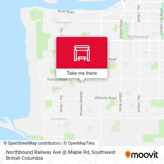 Northbound Railway Ave @ Maple Rd map