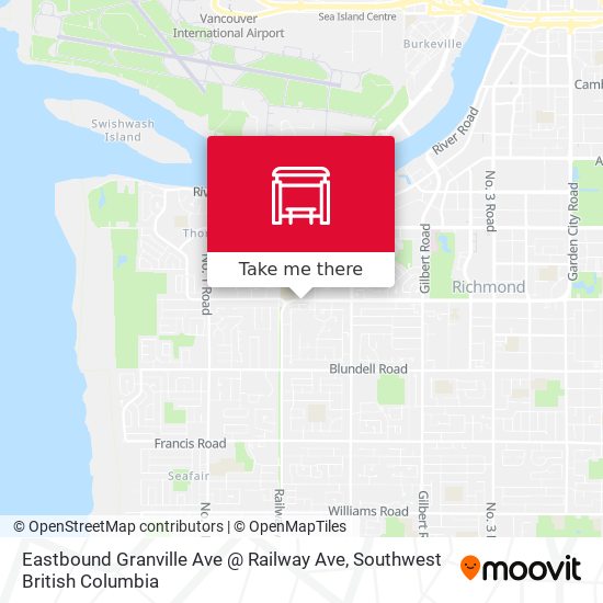 Eastbound Granville Ave @ Railway Ave map