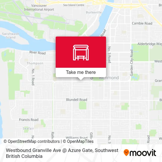 Westbound Granville Ave @ Azure Gate map