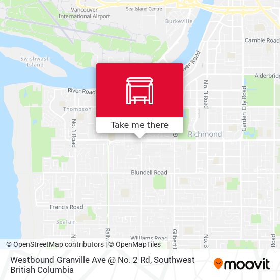 Westbound Granville Ave @ No. 2 Rd map