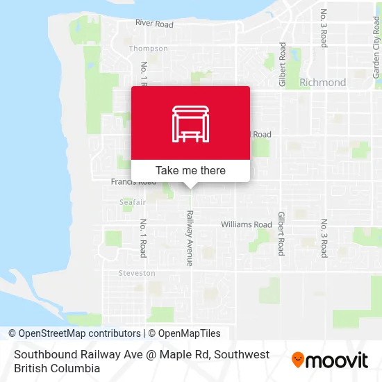 Southbound Railway Ave @ Maple Rd map
