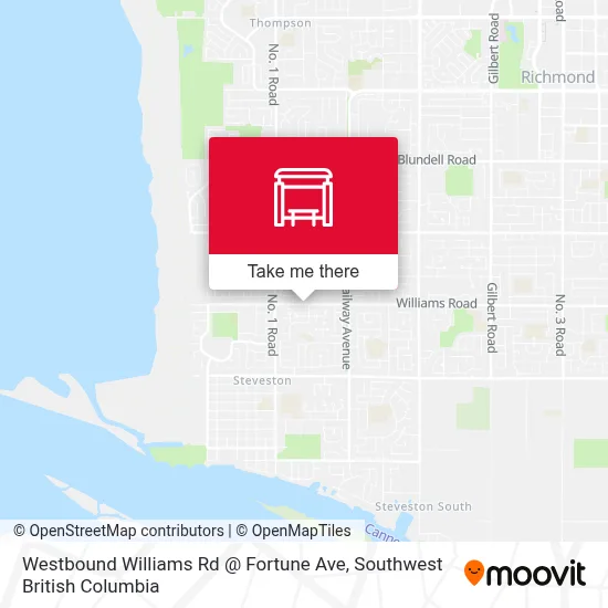 Westbound Williams Rd @ Fortune Ave map