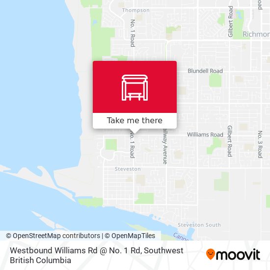 Westbound Williams Rd @ No. 1 Rd map