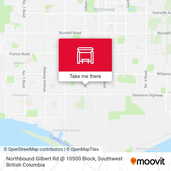 Northbound Gilbert Rd @ 10500 Block map