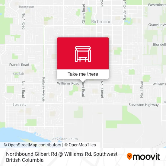 Northbound Gilbert Rd @ Williams Rd map