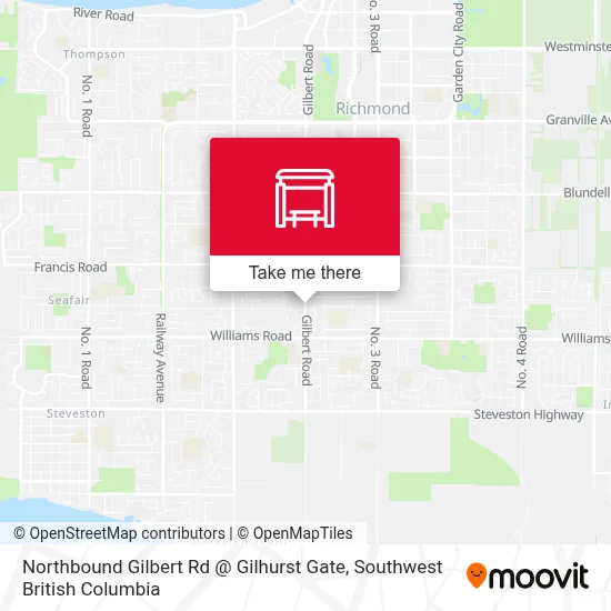 Northbound Gilbert Rd @ Gilhurst Gate map