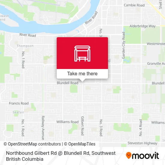 Northbound Gilbert Rd @ Blundell Rd map