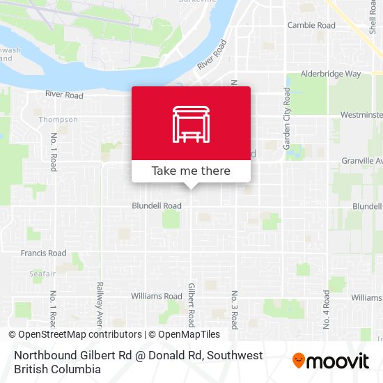 Northbound Gilbert Rd @ Donald Rd map