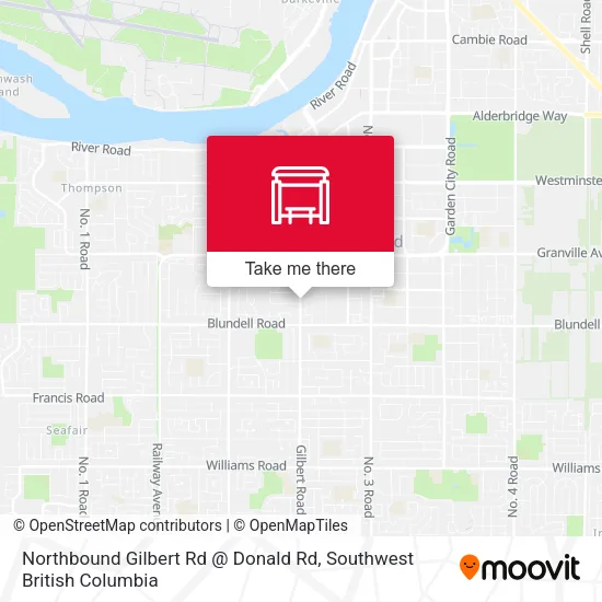 Northbound Gilbert Rd @ Donald Rd map