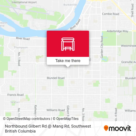 Northbound Gilbert Rd @ Mang Rd map
