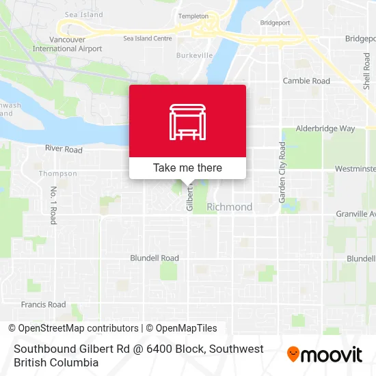Southbound Gilbert Rd @ 6400 Block map