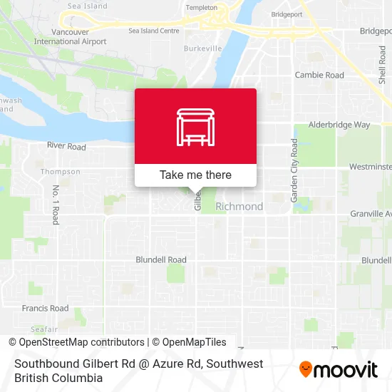 Southbound Gilbert Rd @ Azure Rd map