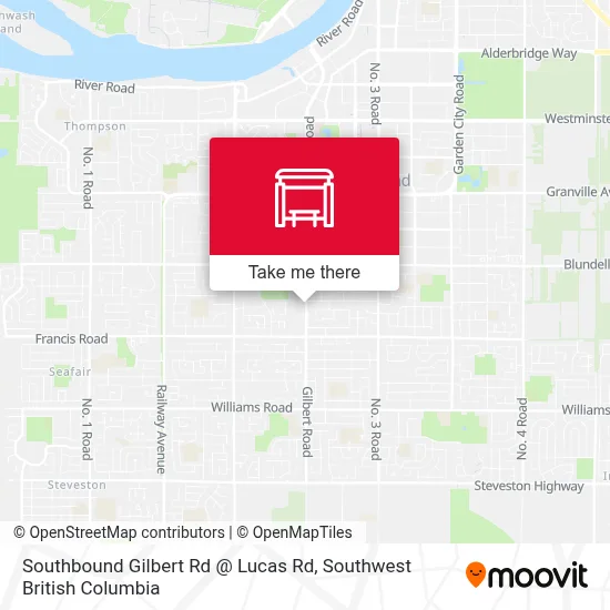 Southbound Gilbert Rd @ Lucas Rd map