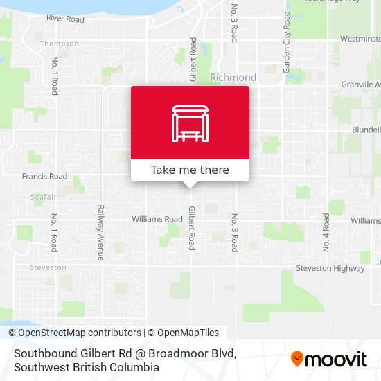 Southbound Gilbert Rd @ Broadmoor Blvd map
