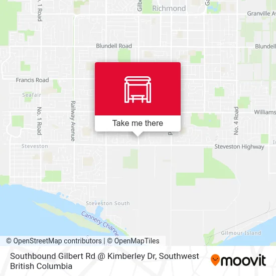 Southbound Gilbert Rd @ Kimberley Dr map