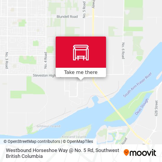 Westbound Horseshoe Way @ No. 5 Rd map