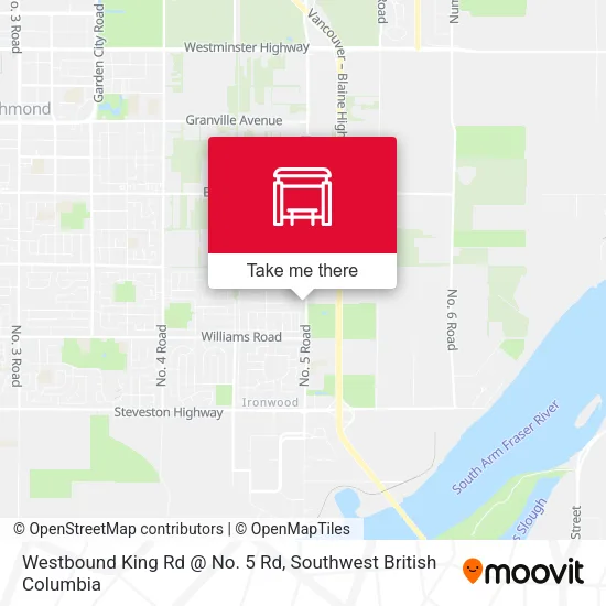 Westbound King Rd @ No. 5 Rd plan