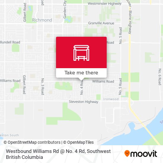 Westbound Williams Rd @ No. 4 Rd map