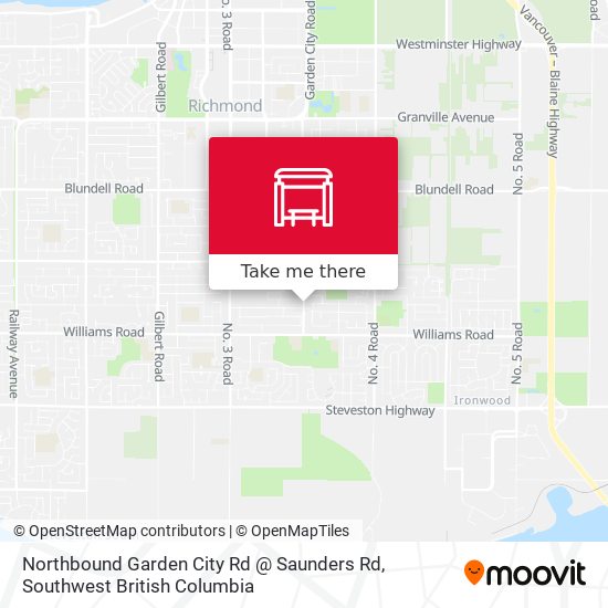 Northbound Garden City Rd @ Saunders Rd map
