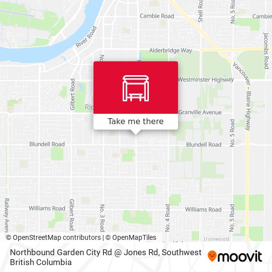 Northbound Garden City Rd @ Jones Rd map