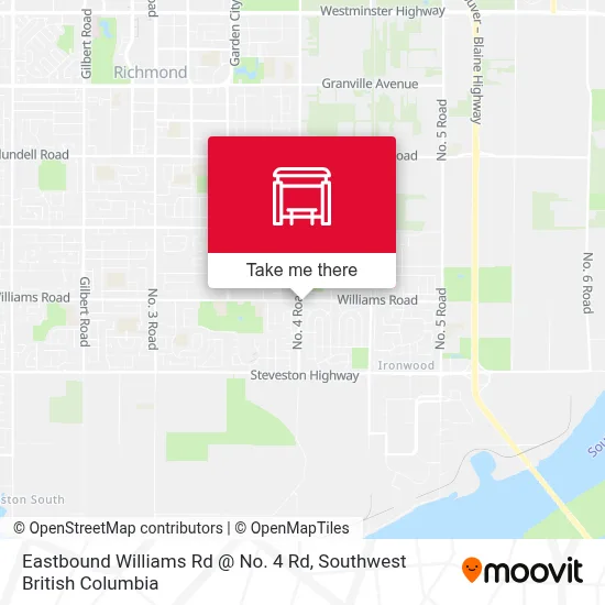 Eastbound Williams Rd @ No. 4 Rd map
