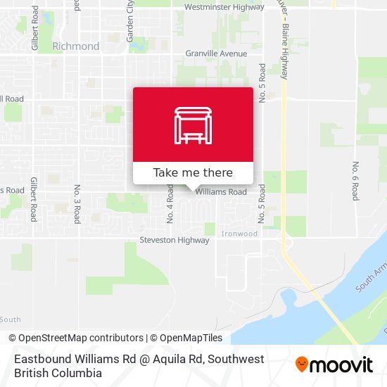 Eastbound Williams Rd @ Aquila Rd plan