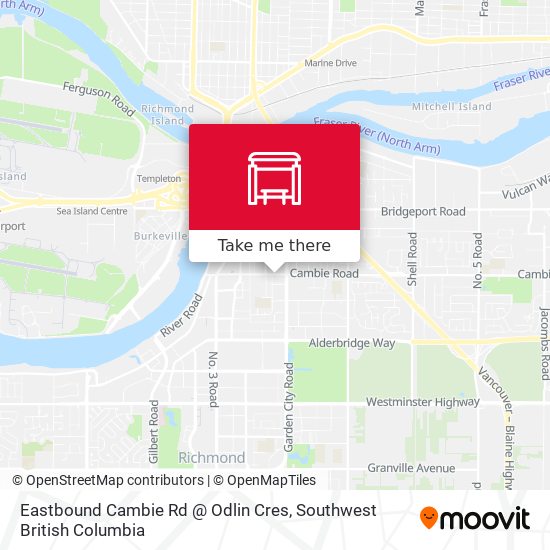 Eastbound Cambie Rd @ Odlin Cres map