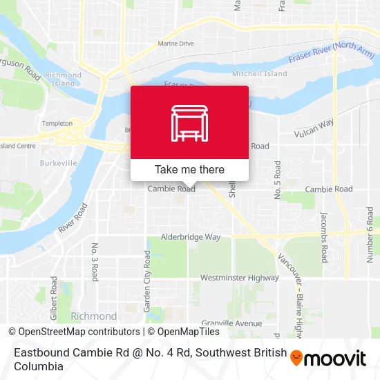Eastbound Cambie Rd @ No. 4 Rd plan