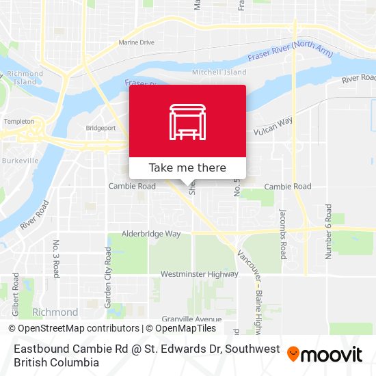 Eastbound Cambie Rd @ St. Edwards Dr map