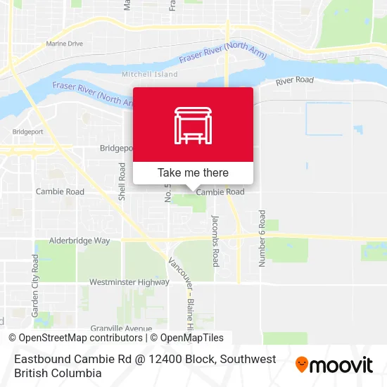 Eastbound Cambie Rd @ 12400 Block map