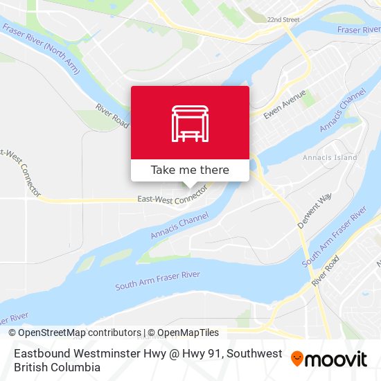 Eastbound Westminster Hwy @ Hwy 91 map