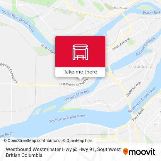 Westbound Westminster Hwy @ Hwy 91 map
